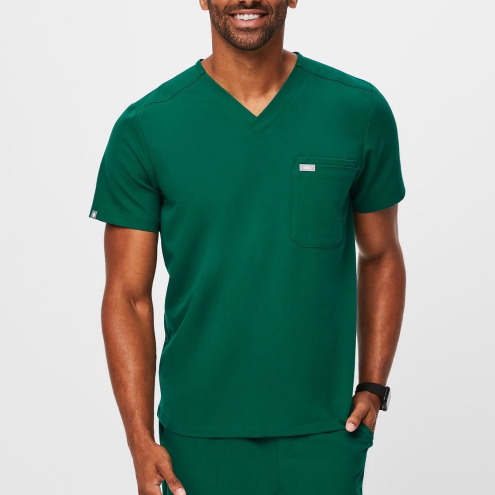 Brand new Figs scrub top in hunter green.